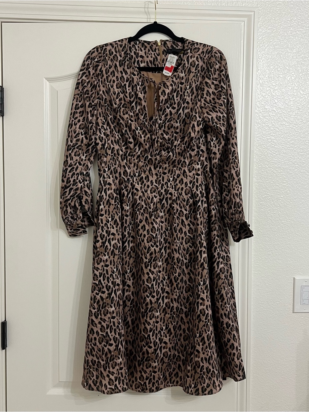 Donna Karan Leopard-Print Midi Dress in Brown and Black